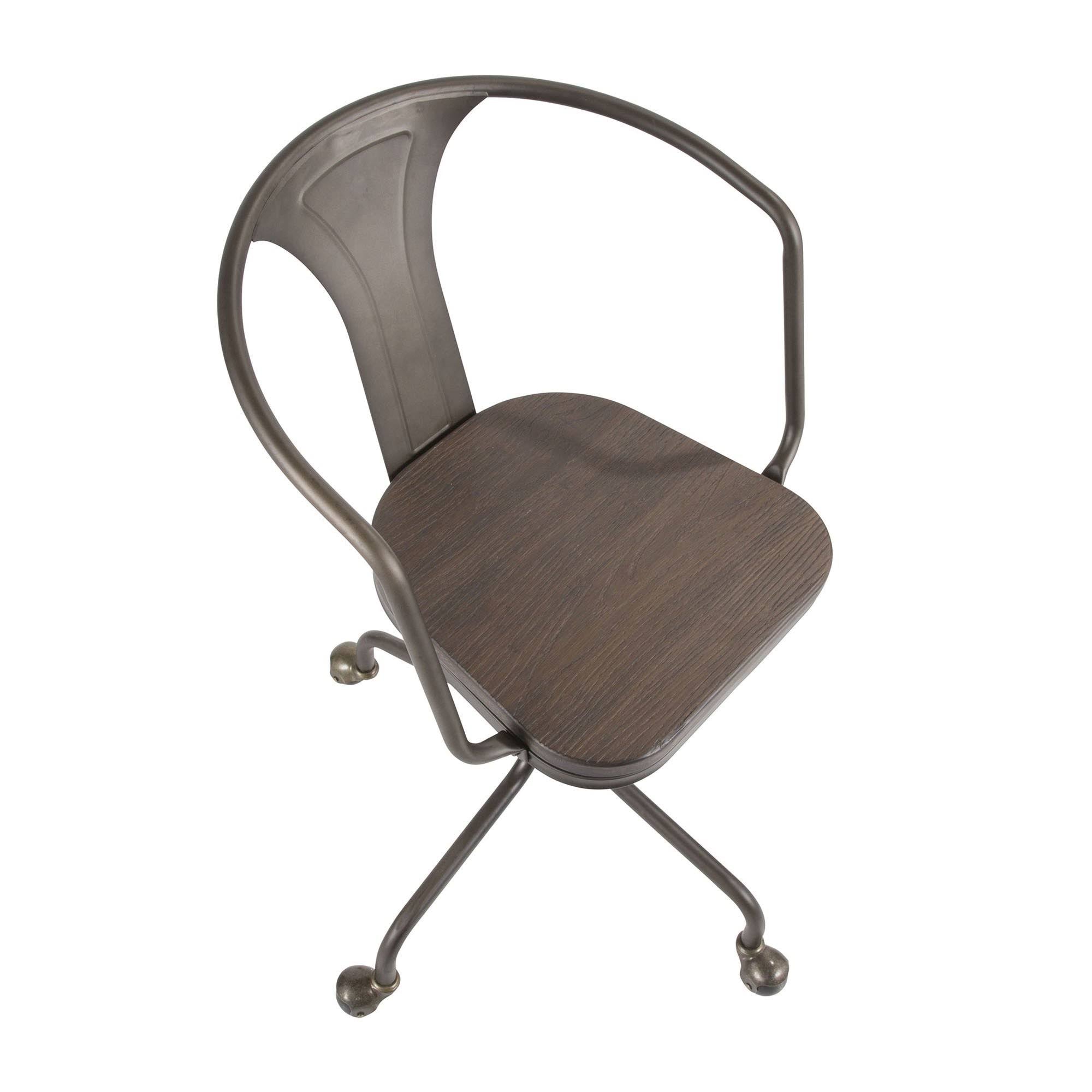 Industrial Task Chair, Espresso/Vintage White H278