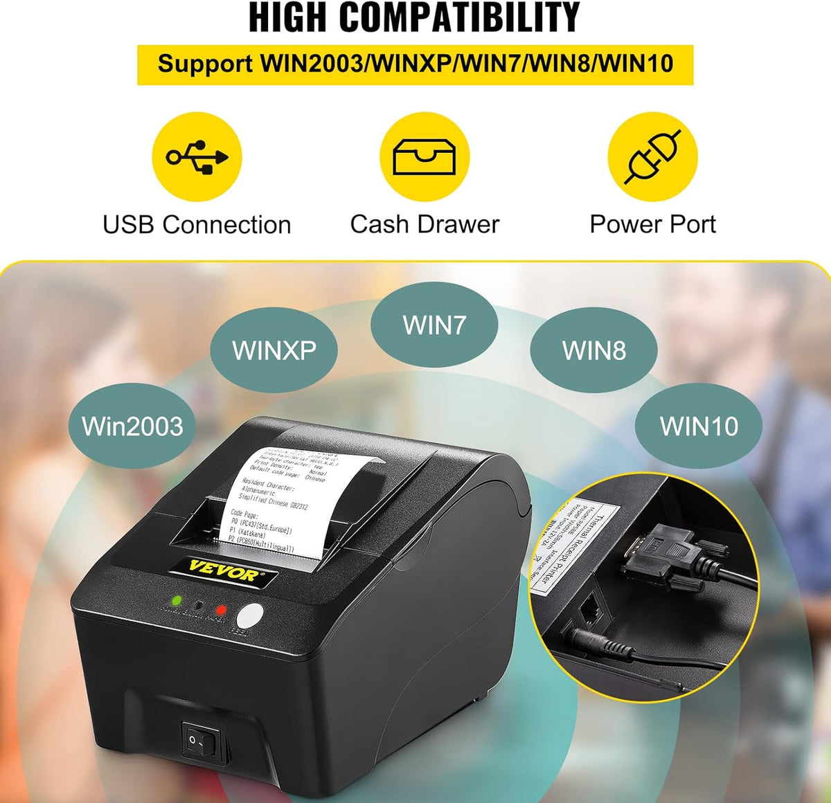 58mm Thermal Receipt Printer with USB Port V10979