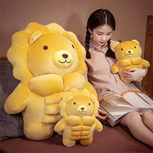Cartoon Muscle Bear Plush Teddy Bear Large Doll, 27.5 inch O2596