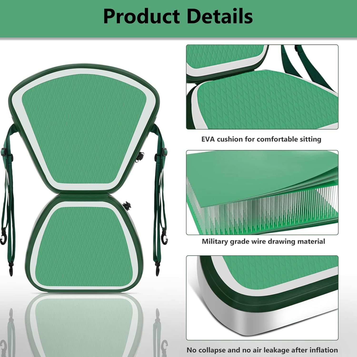 Inflatable Detachable Kayak Seat with Adjustable Straps, Pack of 2 O244297