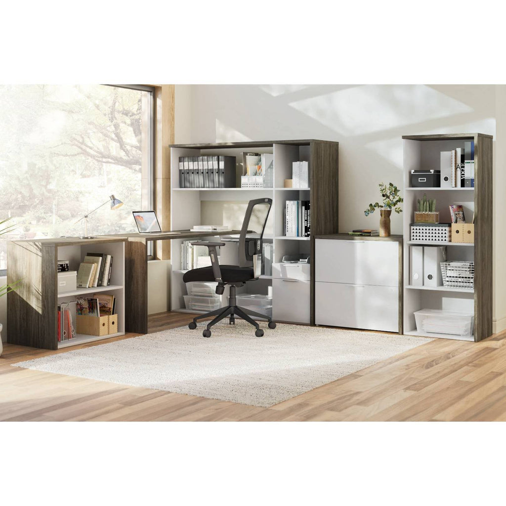 Walnut Grey White Bookcase H659521