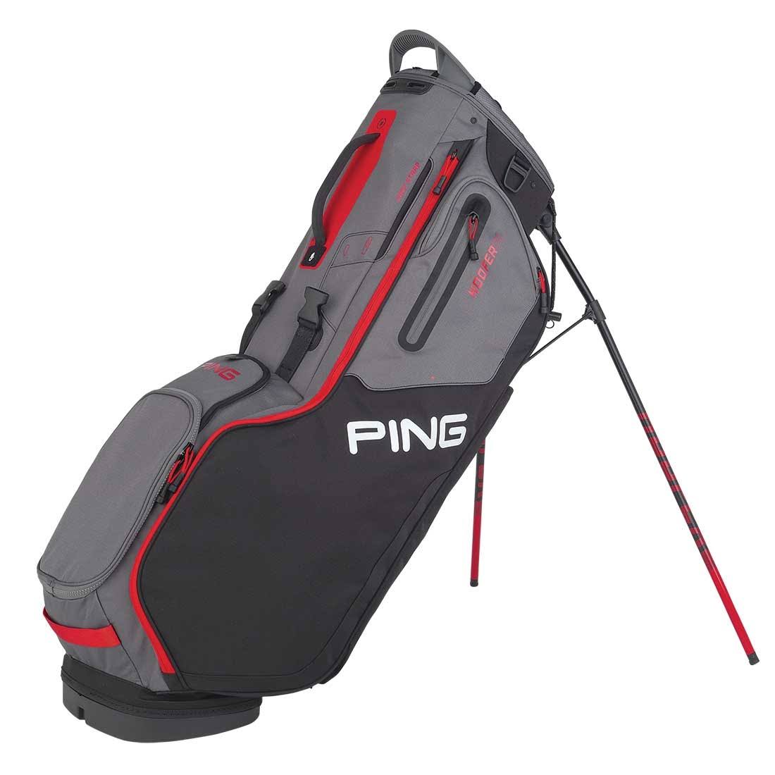 Black/Grey/Scarlet 14 Stand Bag N538