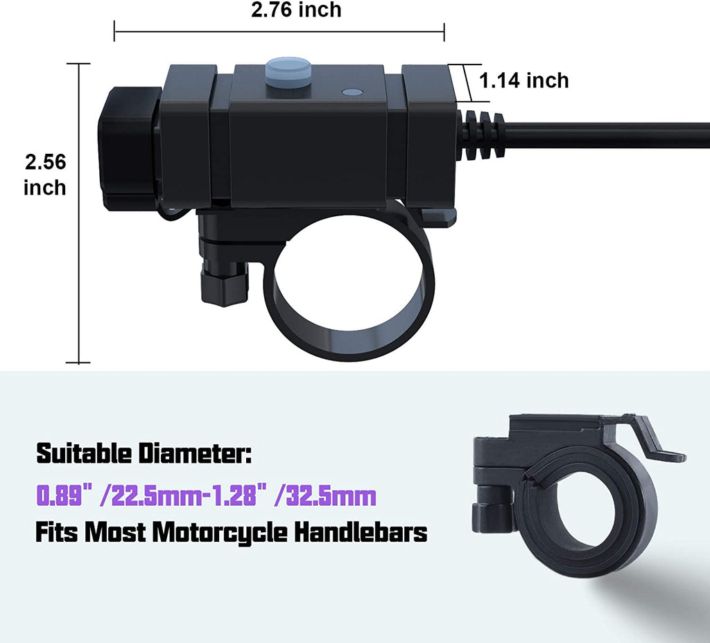 18W SAE to USB-C Motorcycle Phone Charger S456570