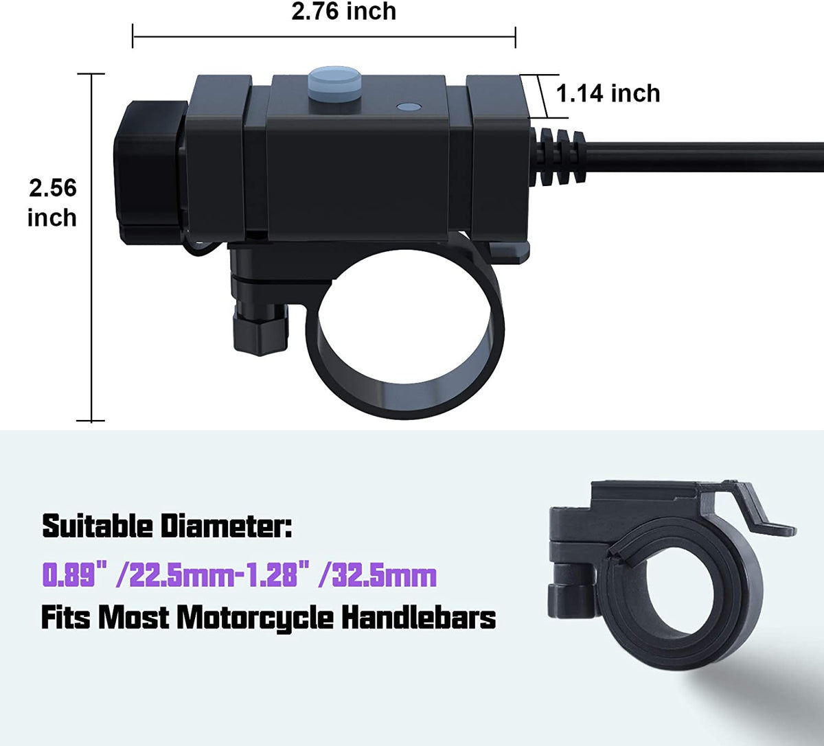 18W SAE to USB-C Motorcycle Phone Charger S456570
