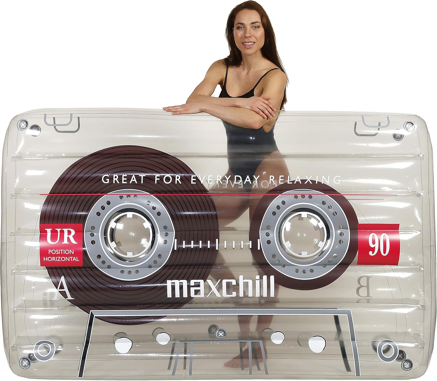Oversized Clear Cassette Tape Pool Float Q4205