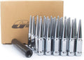 14x1.5 Chrome Spike Lug Nuts, Closed End Bulge Acorn, 3/4'' Hex Cone Seat, Set of 24+1 Key G5349