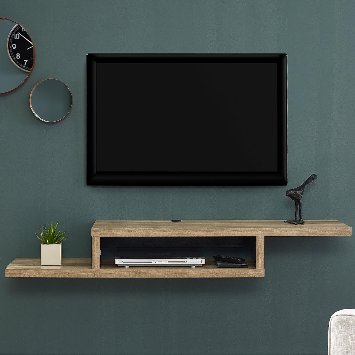 Skyline Walnut Floating Wall Mounted TV Console D474