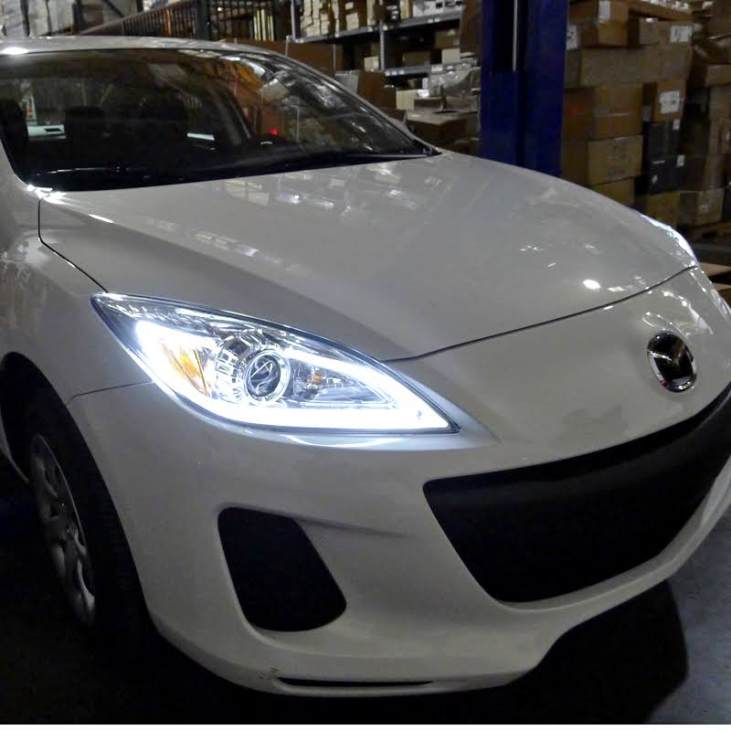 Chrome Projector Headlights with LED DRL Strip K250