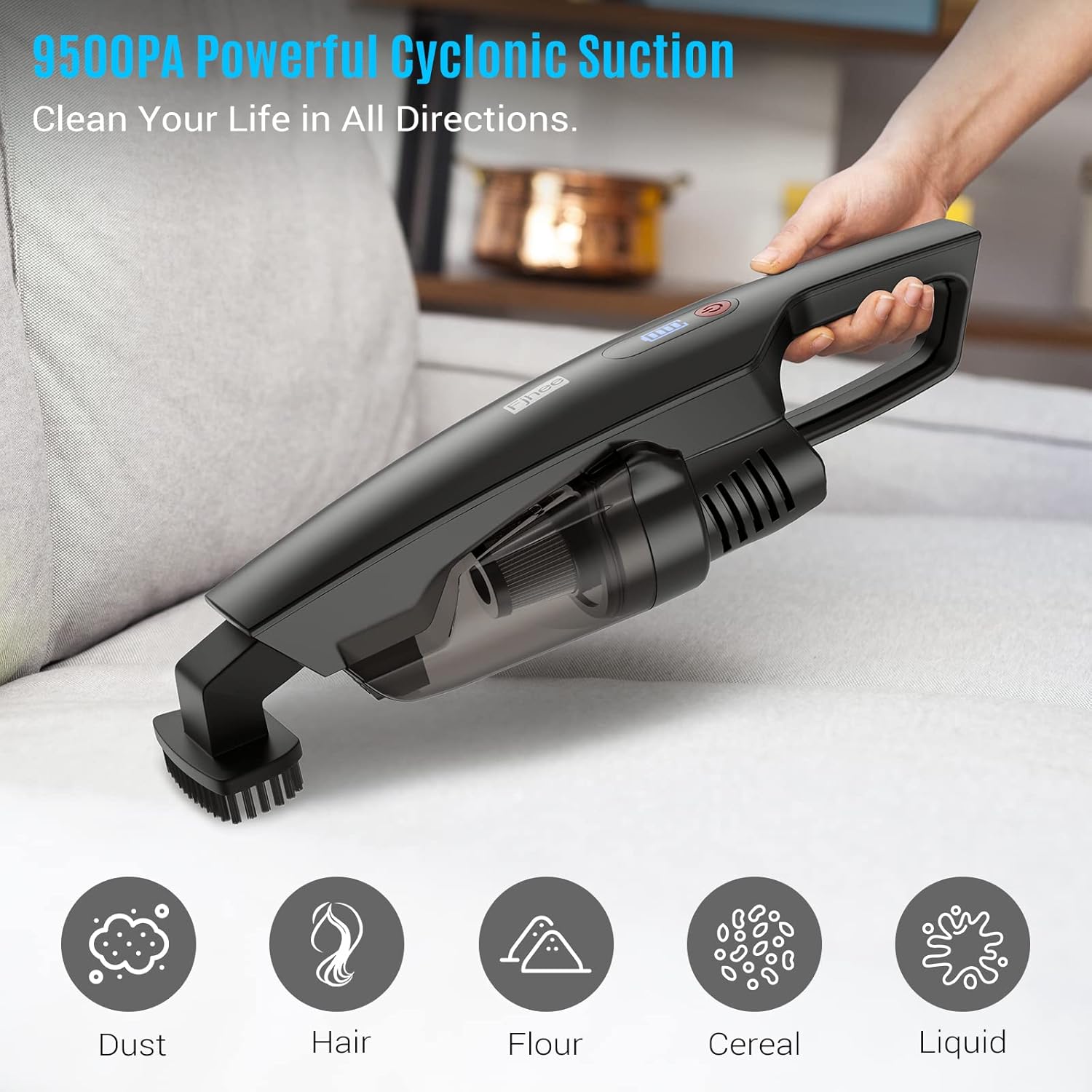 Handheld Cordless Vacuum Cleaner with 4 Attachments N352362
