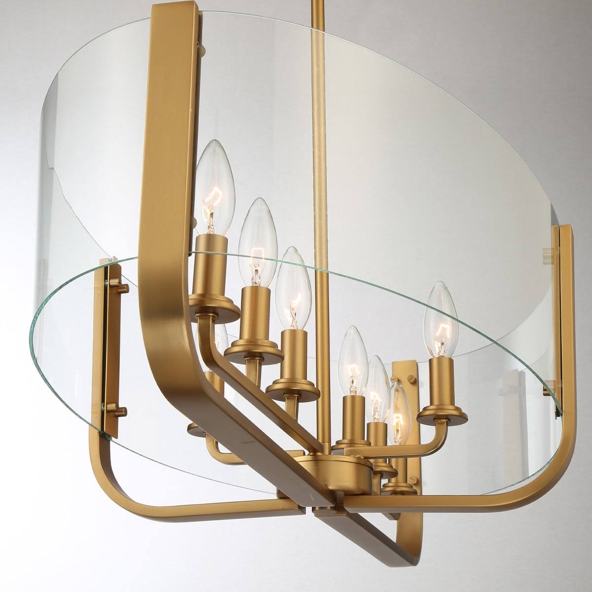 8 Light Oval Chandelier Black F733