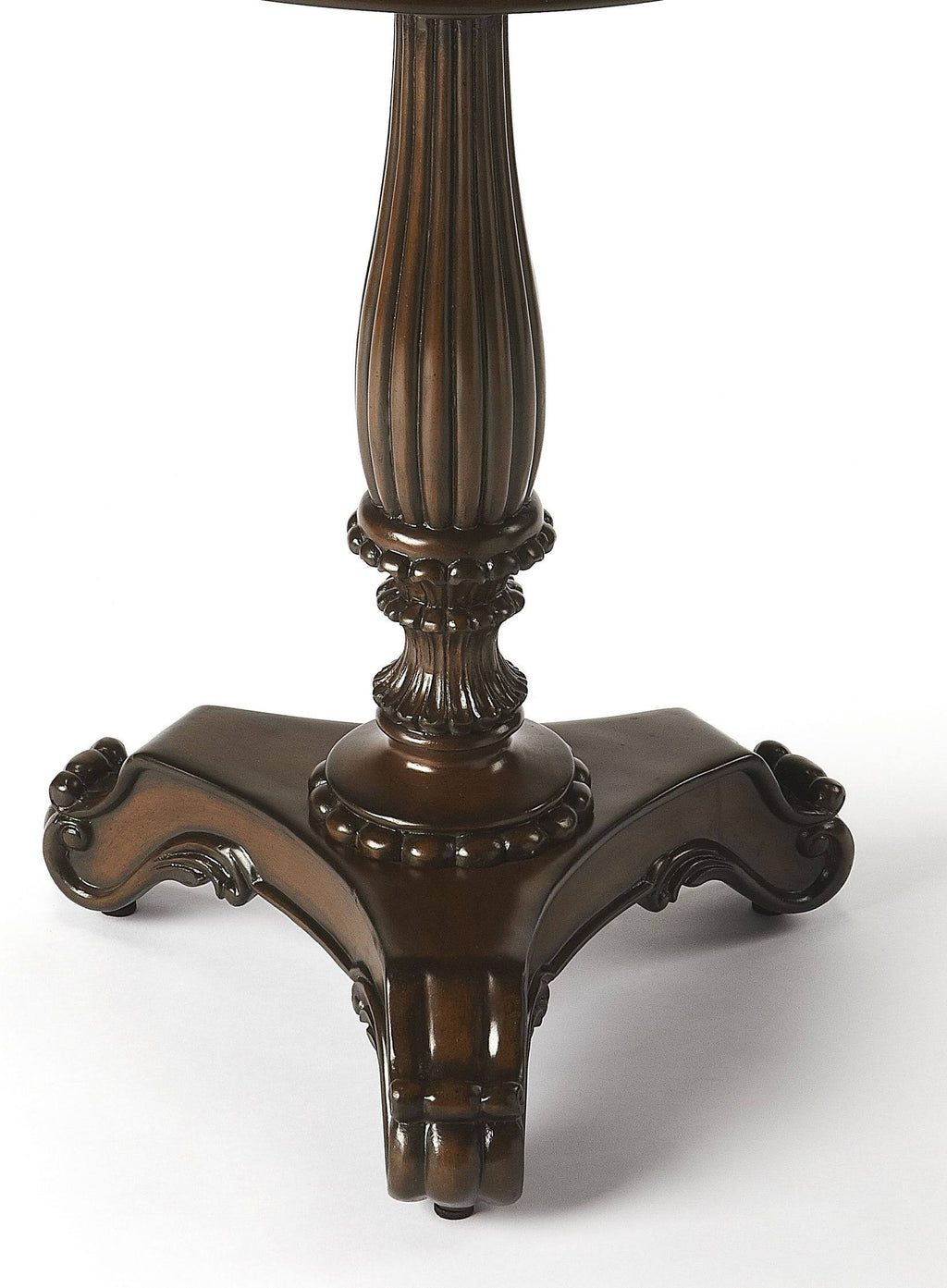 Etched Brass Round Pedestal Table Q6051