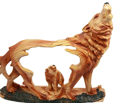 Gray Alpha Wolf Figurine Sculpture I490