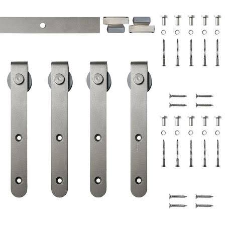 Satin Nickel Top Mount Barn Door Kit Z72009
