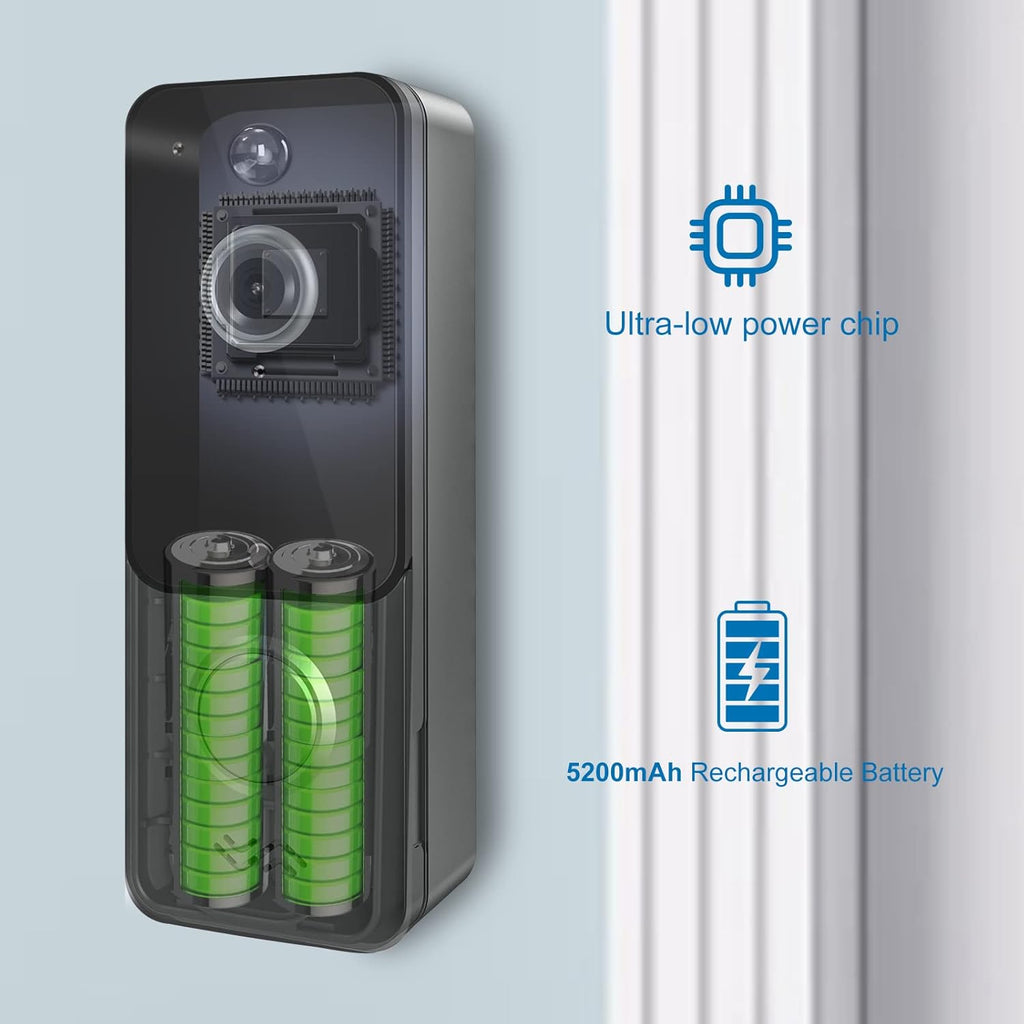 Wireless Video Doorbell Camera with Chime, 1080P HD, Night Vision, 2-Way Audio I593