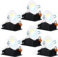4 Inch Ultra Thin LED Recessed Ceiling Lights, 4000K Cool White, Dimmable 10W, 650 LM, 6 Pack T74746