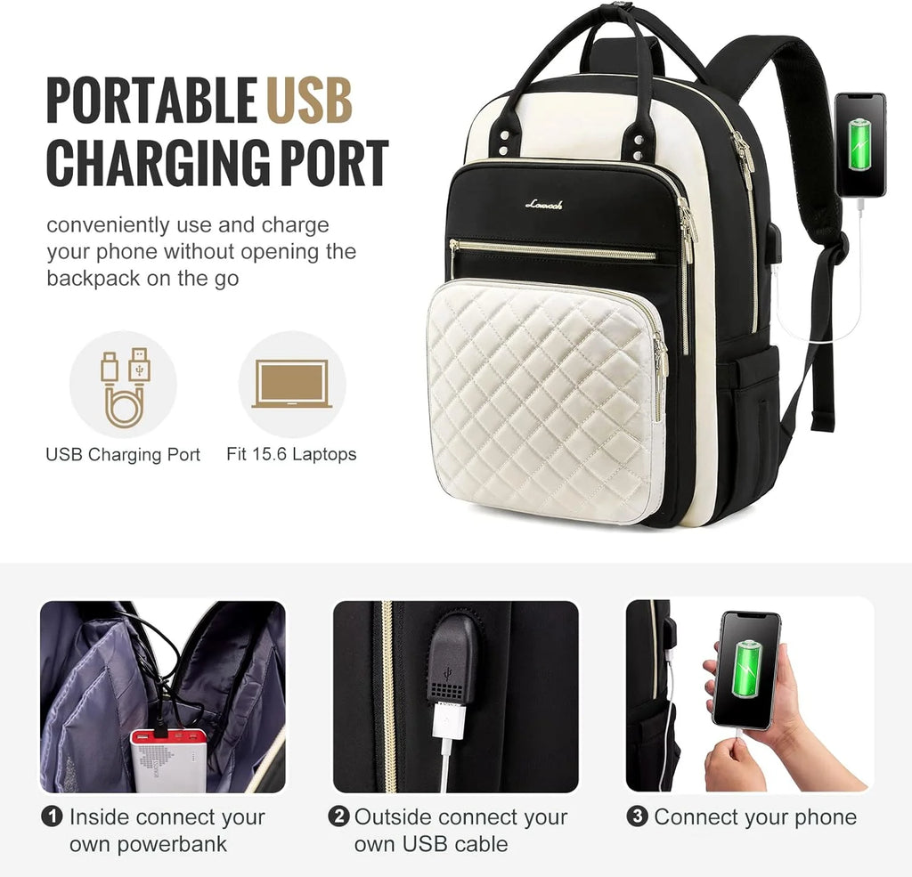 Laptop Backpack with 15.6 inch Laptop Compartment, Lightweight Travel Daypack with USB Port A351