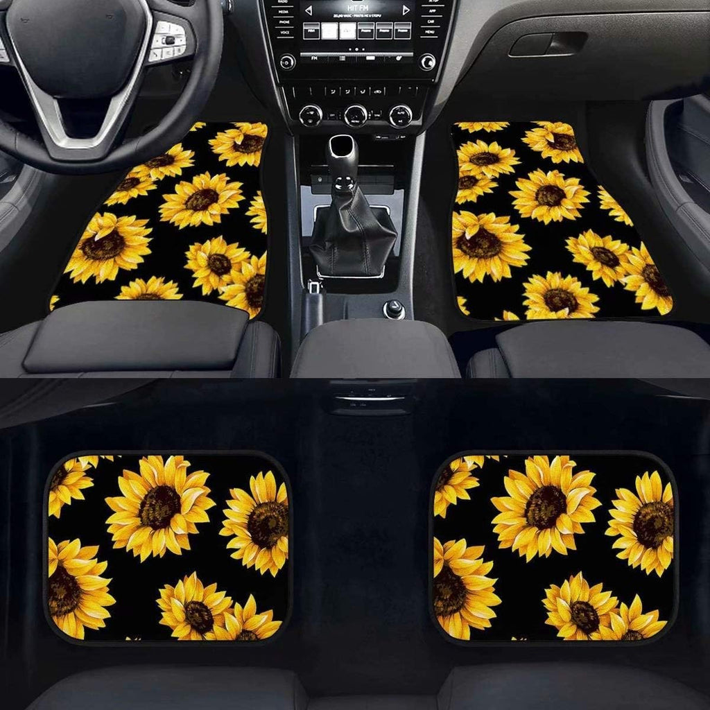 Black Car Mat 4pcs Set Front Floor Mat with Back Mat Y3149