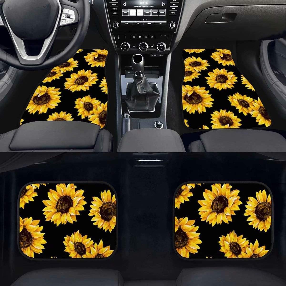 Black Car Mat 4pcs Set Front Floor Mat with Back Mat Y3149