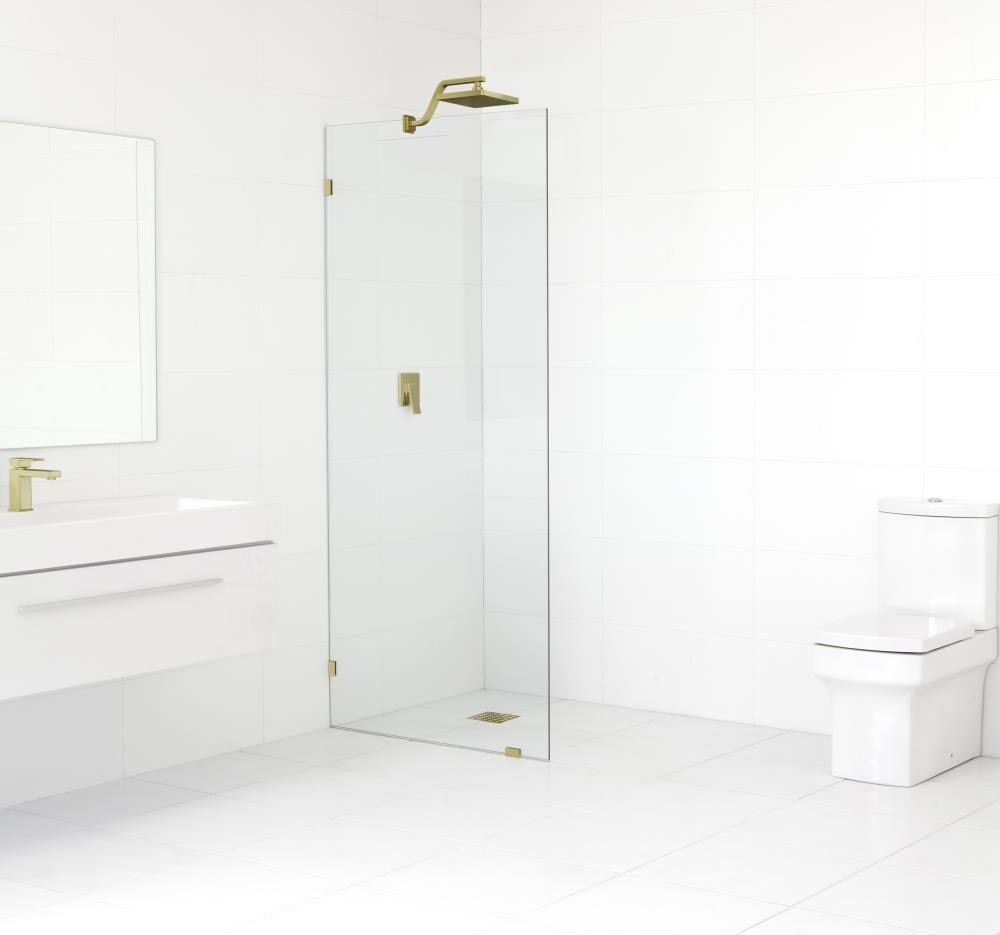 Frameless Fixed Glass Panel Satin Brass X165604
