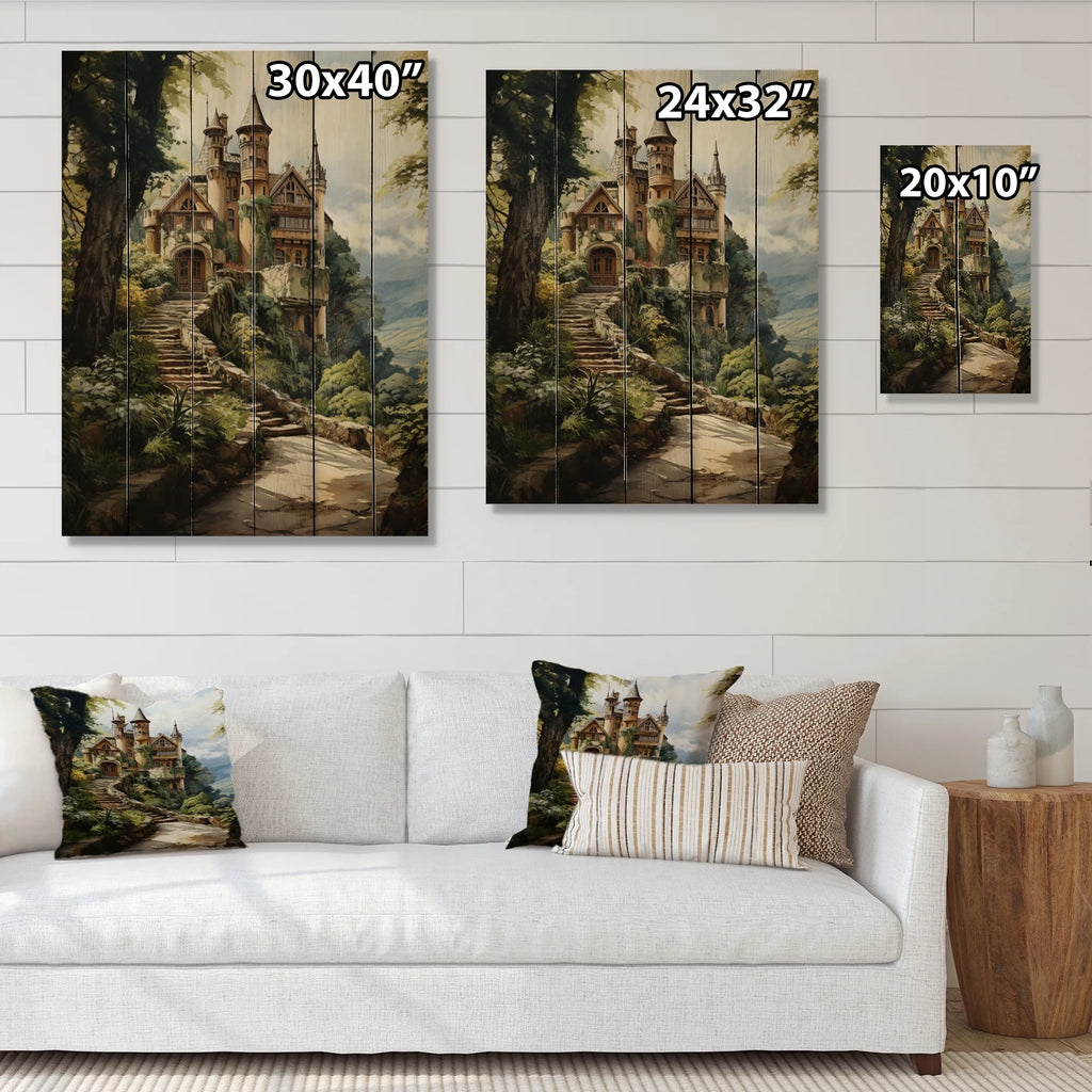 Natural Pine Wood Cityscapes Wall Art R986729