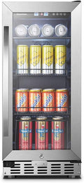 15 Inch Beverage Cooler Refrigerator with Glass Door D553