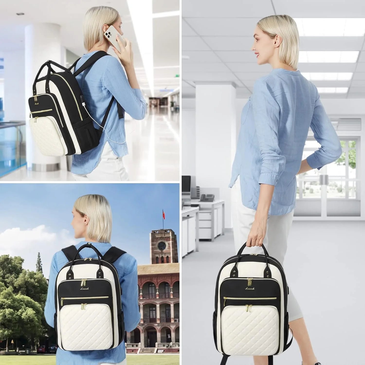 Laptop Backpack with 15.6 inch Laptop Compartment, Lightweight Travel Daypack with USB Port A351