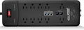 10-Outlet 3500 Joules Surge Protector Power Strip, 25 Foot Cord, Black Pack of 2 C5932