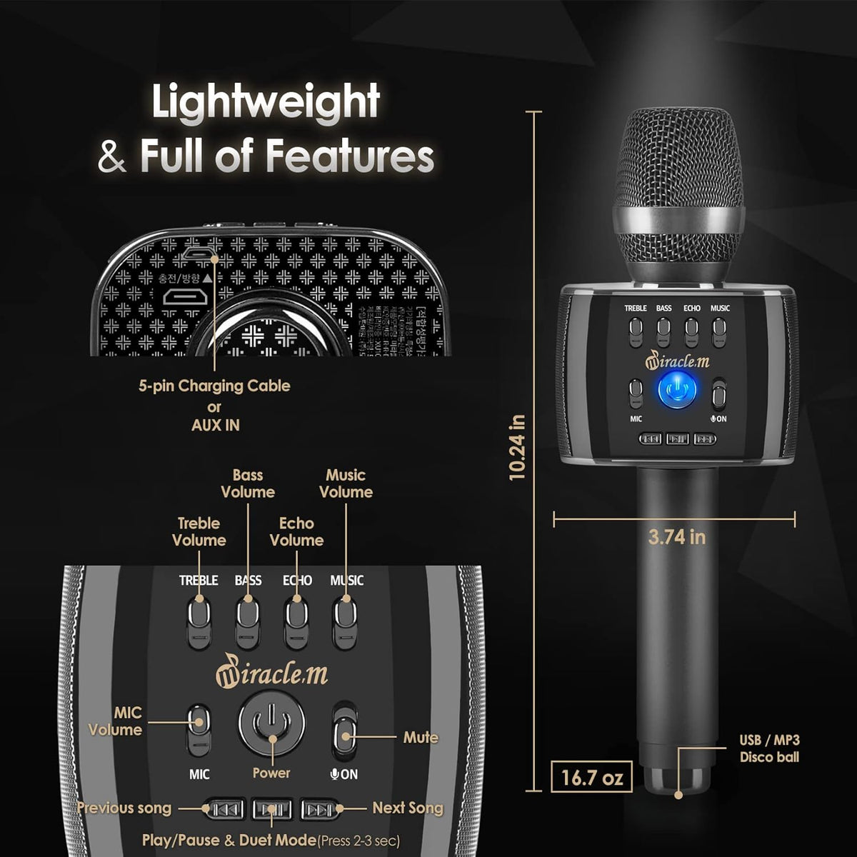 Bluetooth Karaoke Microphone with Speaker R4213