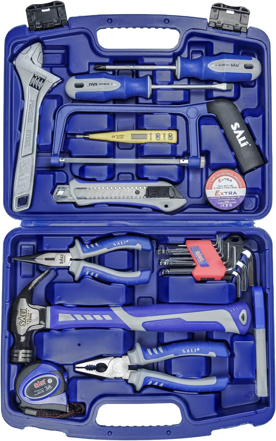 30pcs Hand Tool Set with Plastic Toolbox Storage Case J490590