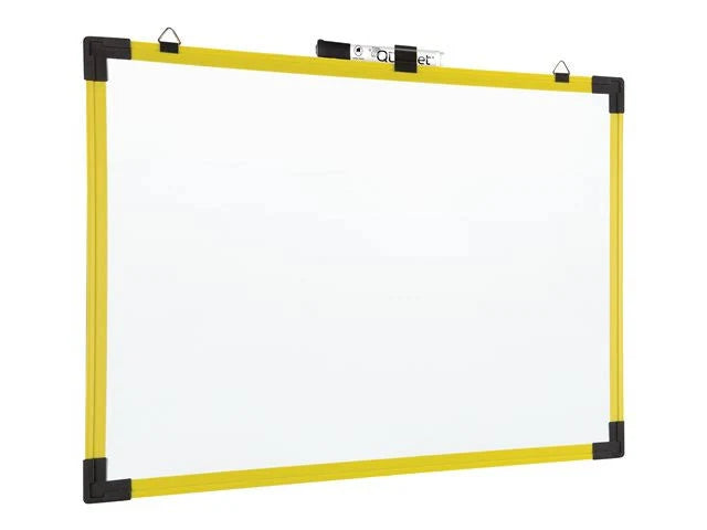 Whiteboard Wall Mountable 72.05 in x 48.03 in Magnetic Yellow Frame S233