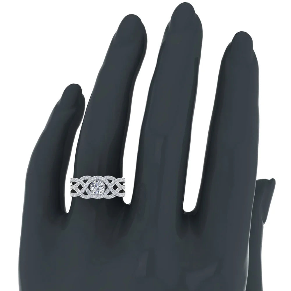 14K White Gold Diamond Engagement Ring 1.42 CT TW C857