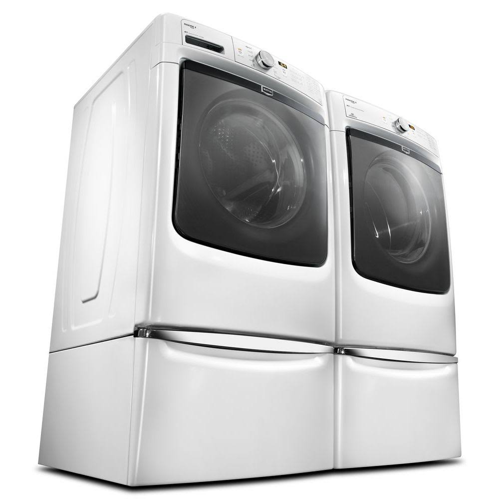 White Laundry Pedestal with Storage Drawer B46956