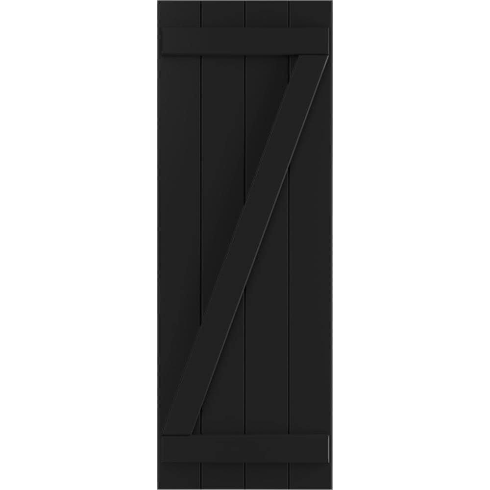 Black PVC Board and Batten Shutters with Z-Bar (Per Pair) G69748