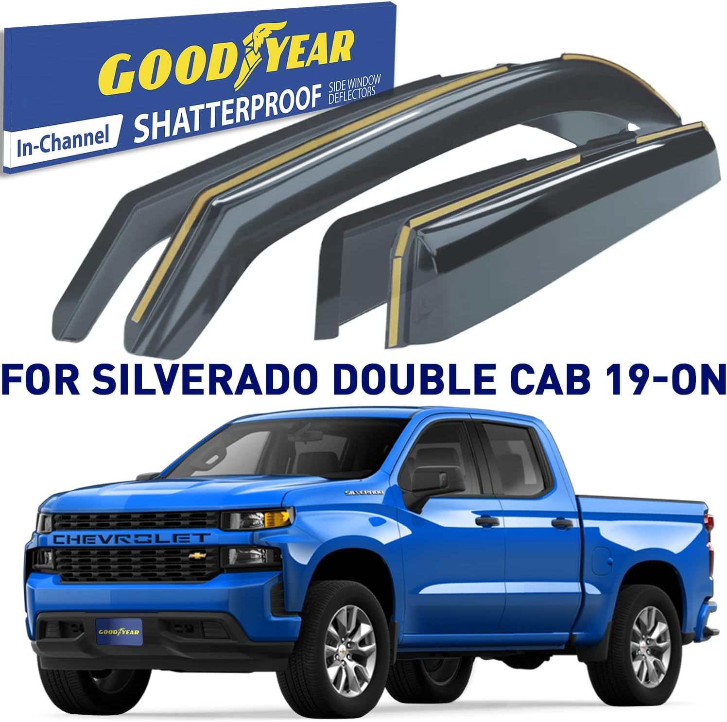 4pcs Shatterproof in-Channel Window Deflectors for Trucks K502988
