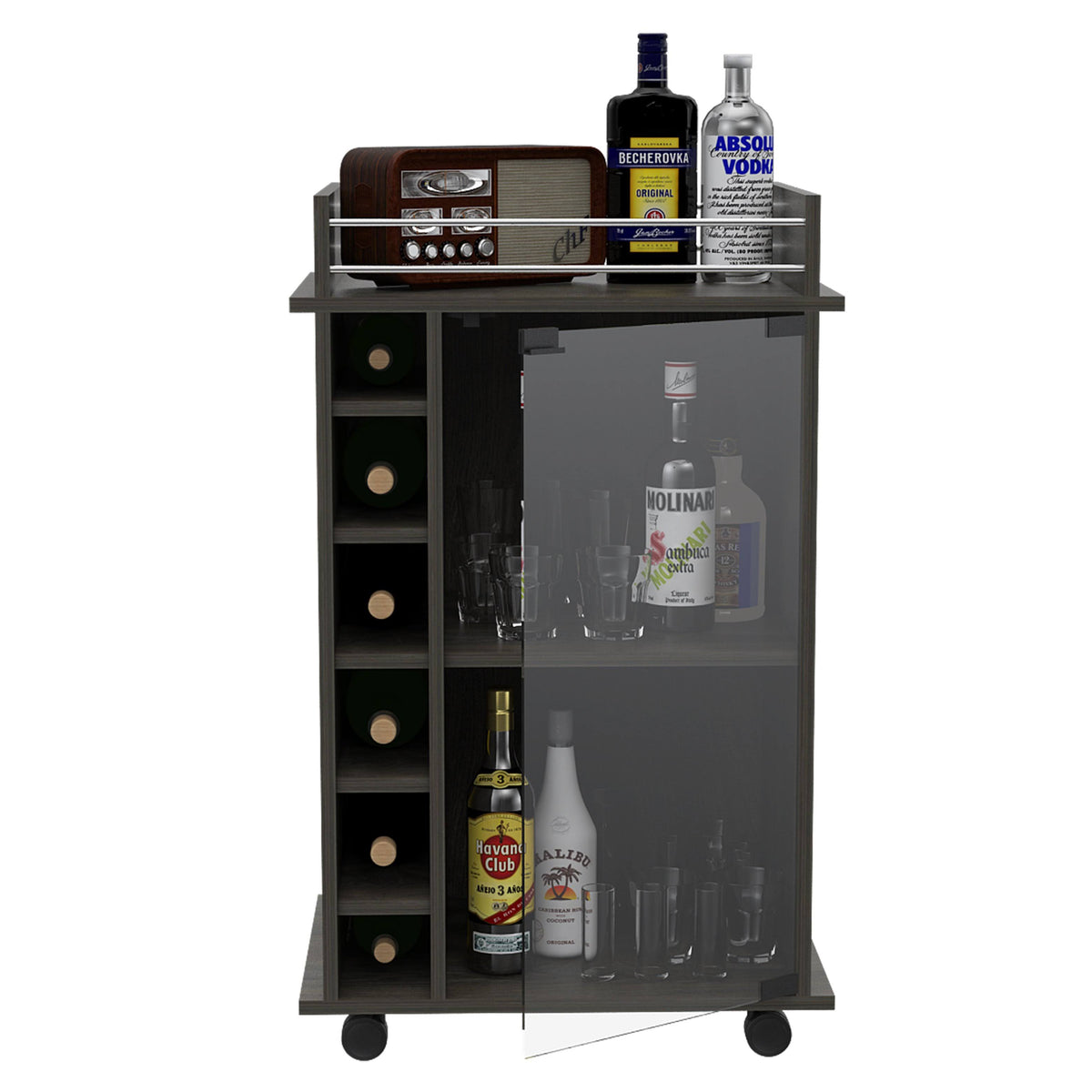 Grey Oak Bar Cart B319150