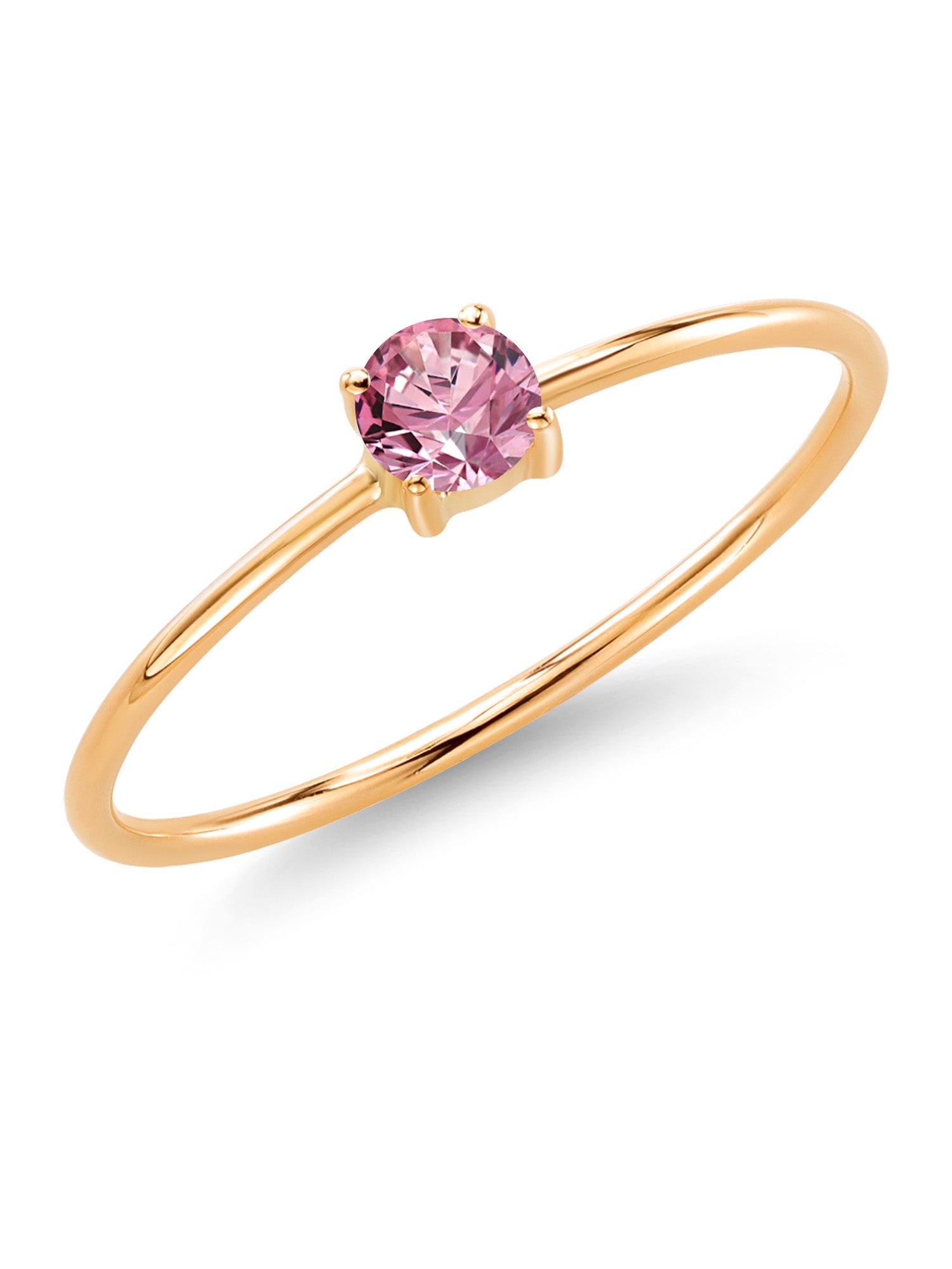 10K Yellow Gold Pink Lab Grown Diamond Solitaire Engagement Ring H65395