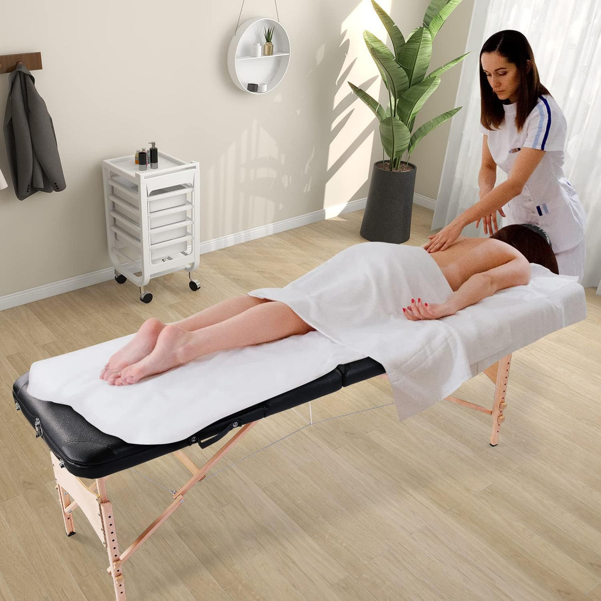 Black Ergonomic Massage Table with Carrying Case X744