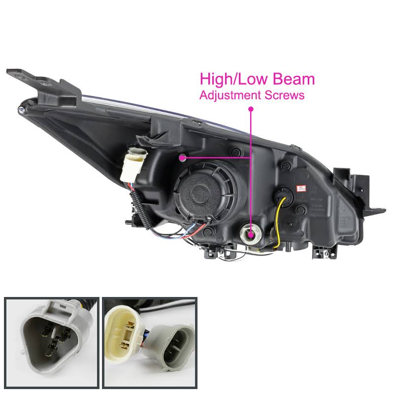 Chrome Projector Headlights with LED DRL Strip K250