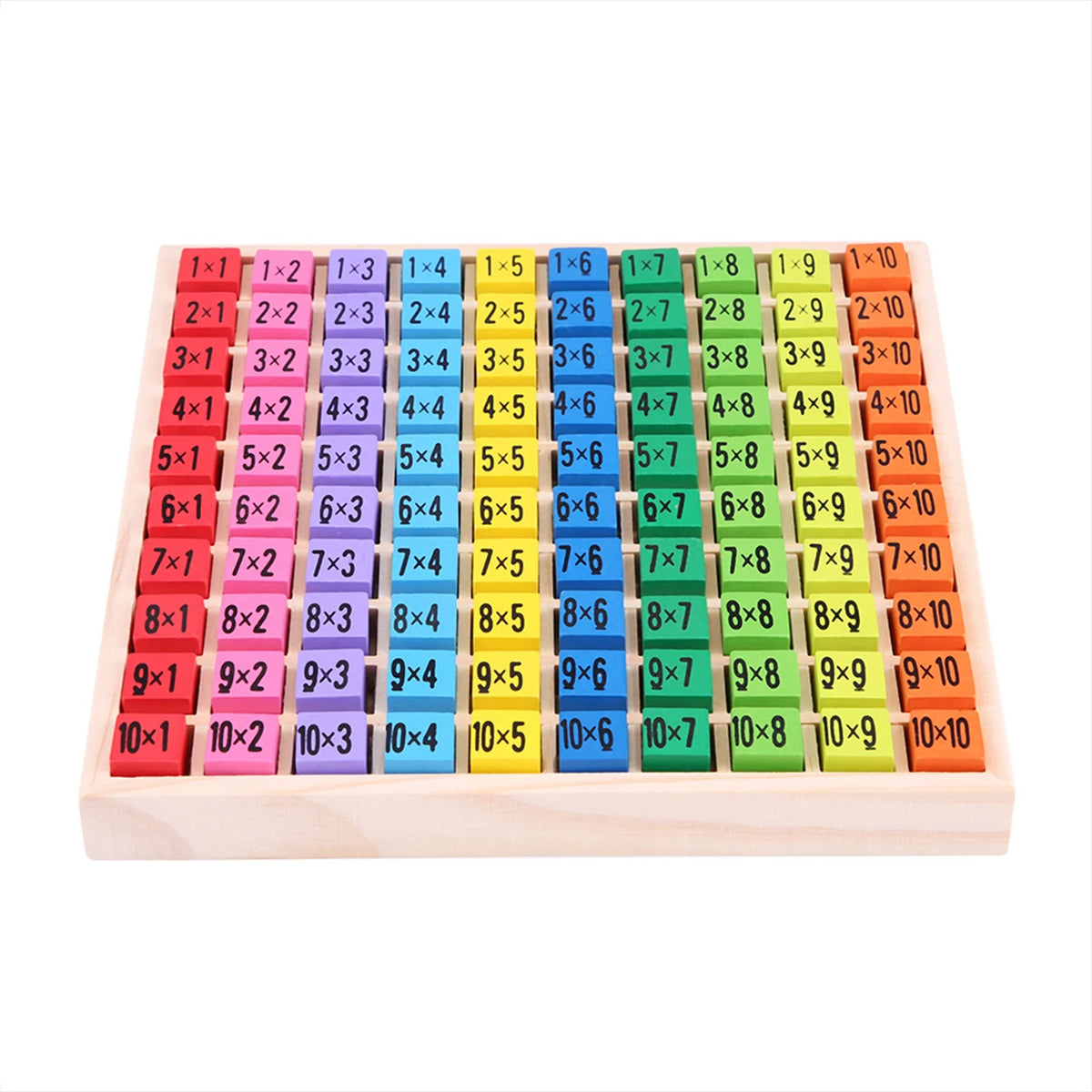 10 X 10 Wooden Multiplication Table Math Tray G665