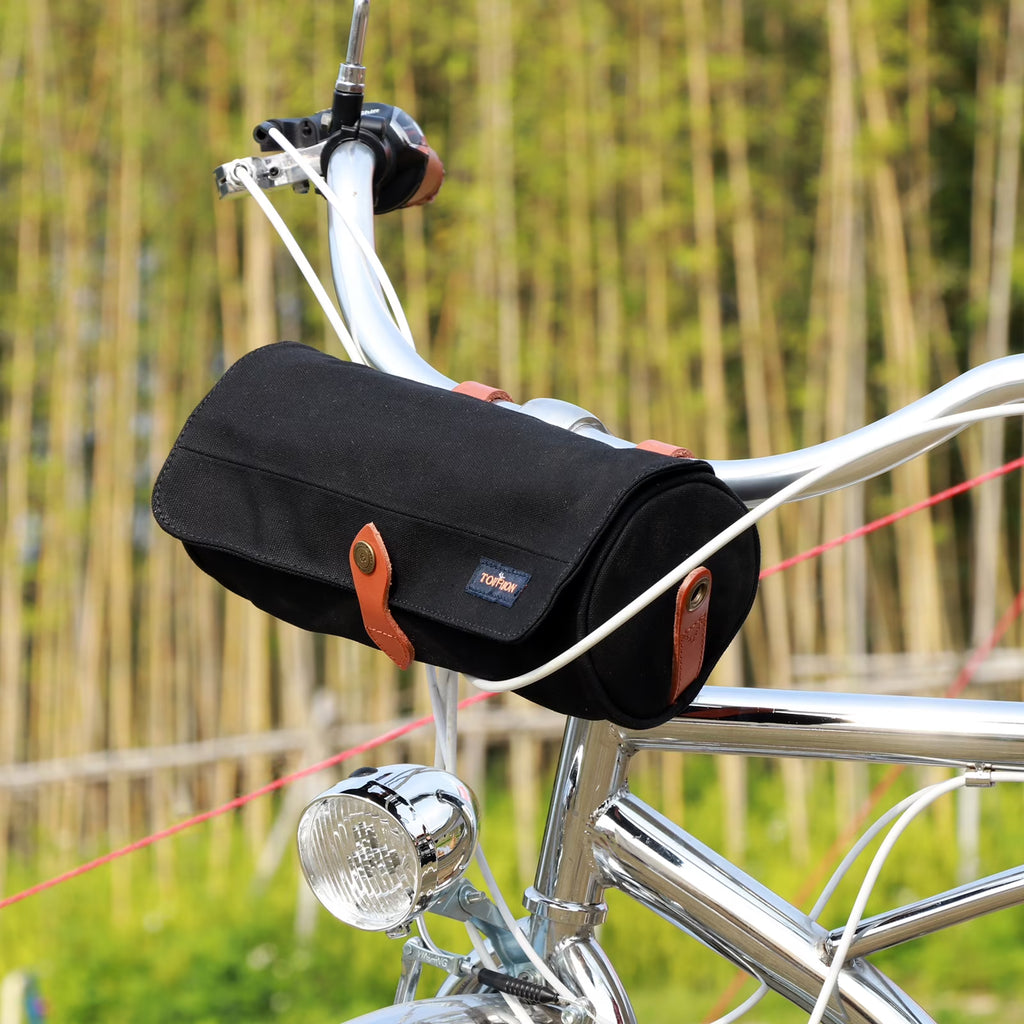 Canvas Black Bicycle Handlebar Bag O465281