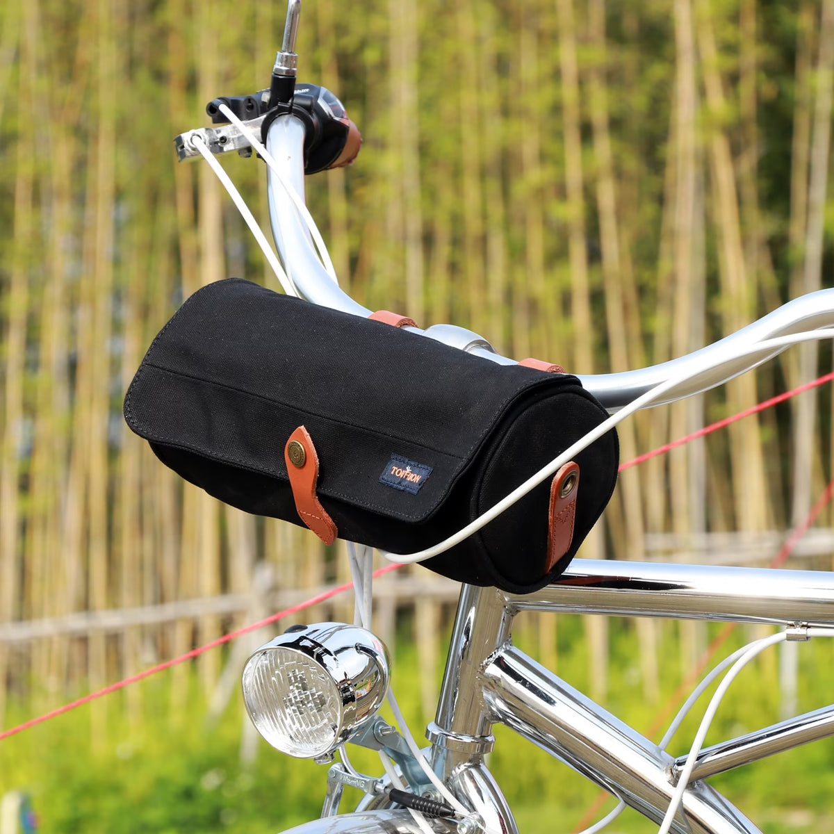 Canvas Black Bicycle Handlebar Bag O465281