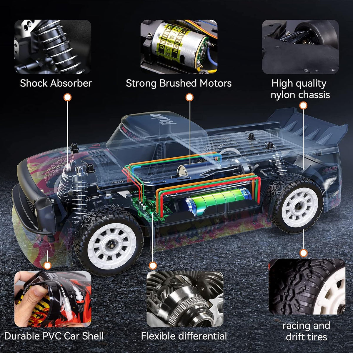 1/16 4WD RC Rally Racing Car with 2 Batteries K946257