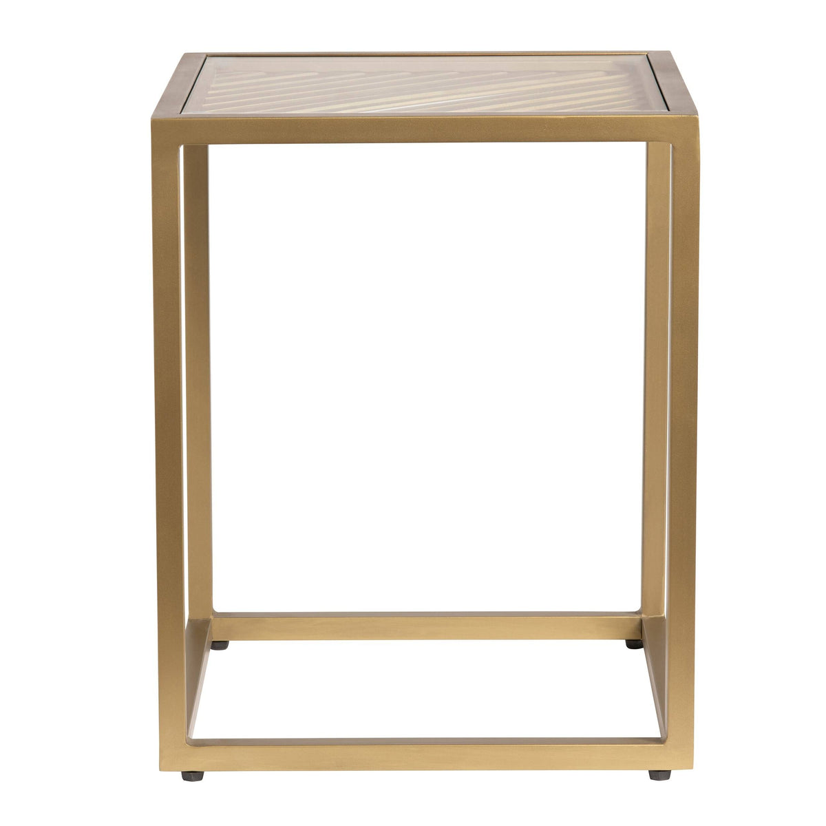Gold Metal and Glass End Table Q33717