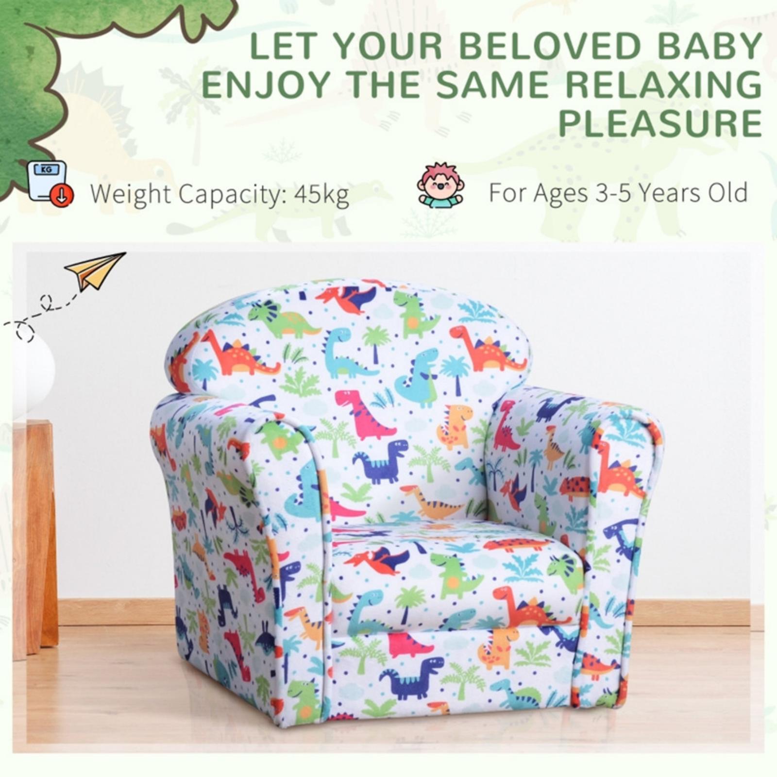 Dinosaur Toddler Kids Play Couch Sofa Chair V10421