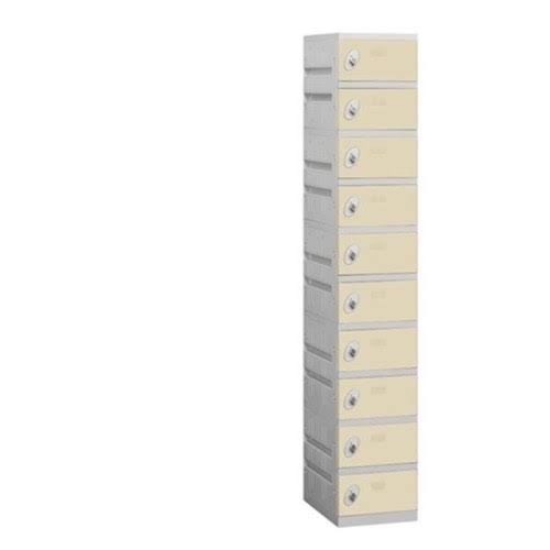 10-Tier Plastic Lockers in Tan, Gray X872