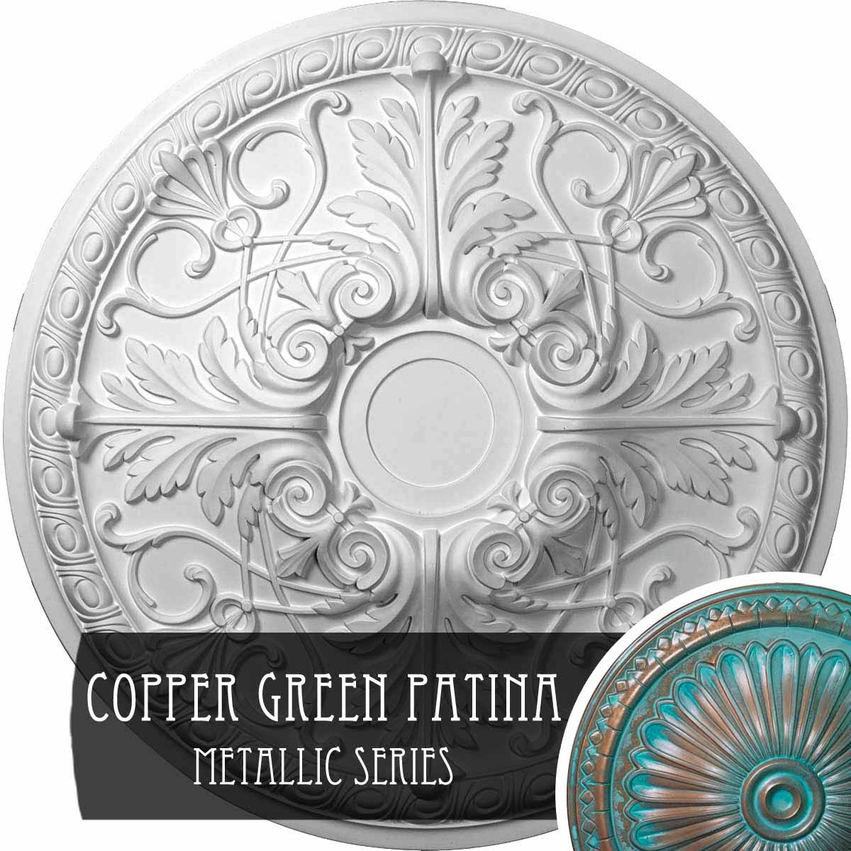 Hand-Painted Copper Green Patina Ceiling Medallion M1549