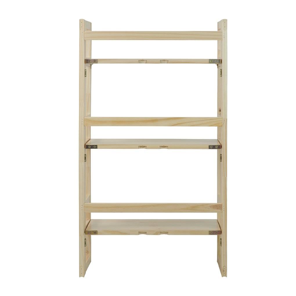 3-Shelf Folding Bookcase, Natural N10882