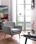 Grey and White Fabric Accent Chair R923656