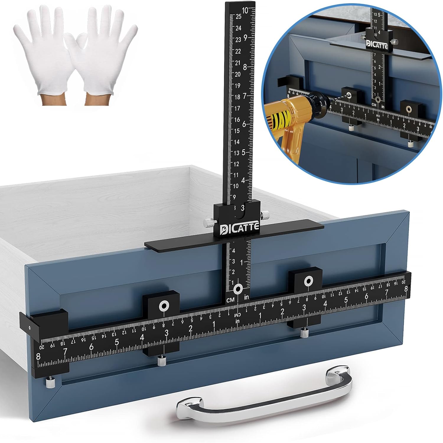 Cabinet Handle Jig, Thickened Aluminum Alloy Drilling Templates Tool, Black, Pack of 2 M4250
