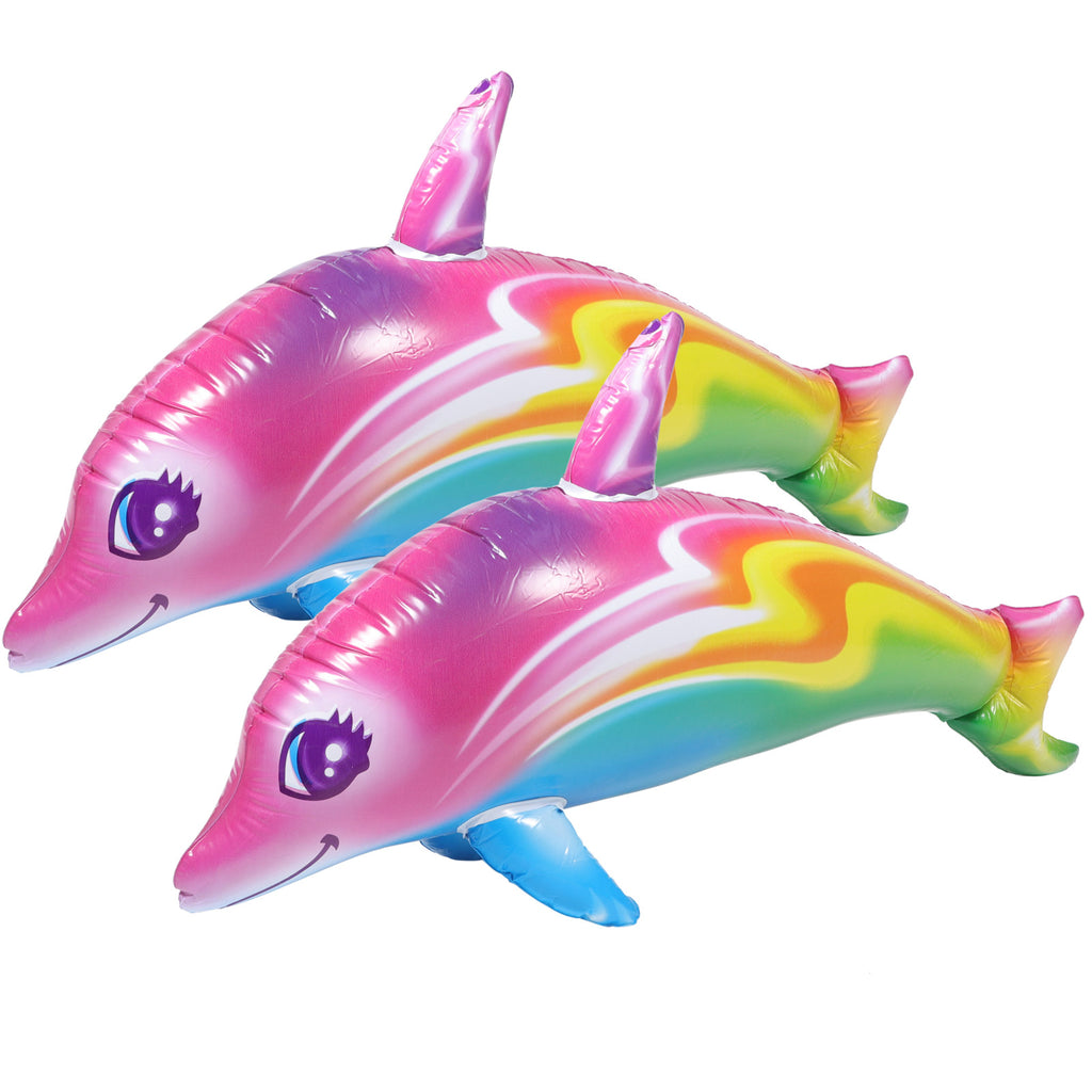 2 Pcs Inflatable Dolphin Pool Toys Pvc L369